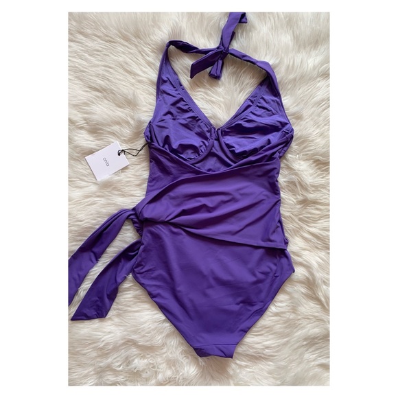 New ONIA Elena One-Piece Wrap Halterneck Swimsuit - Picture 10 of 13